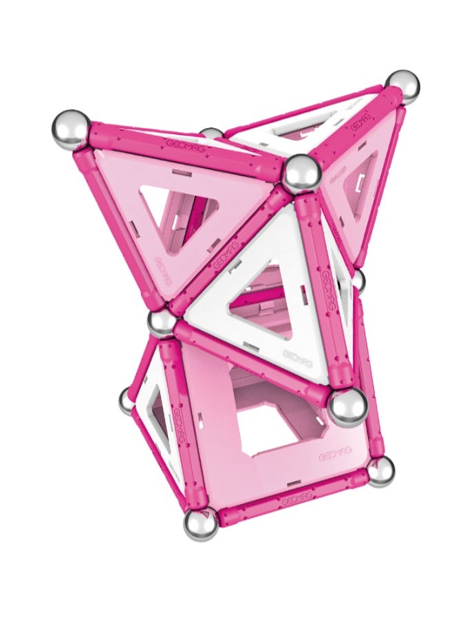 Geomag Pink Panels Magnetic Construction STEM Toy 68pcs