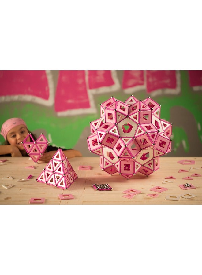 Geomag Pink Panels Magnetic Construction STEM Toy 68pcs