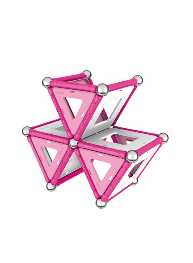 Geomag Pink Panels Magnetic Construction STEM Toy 68pcs