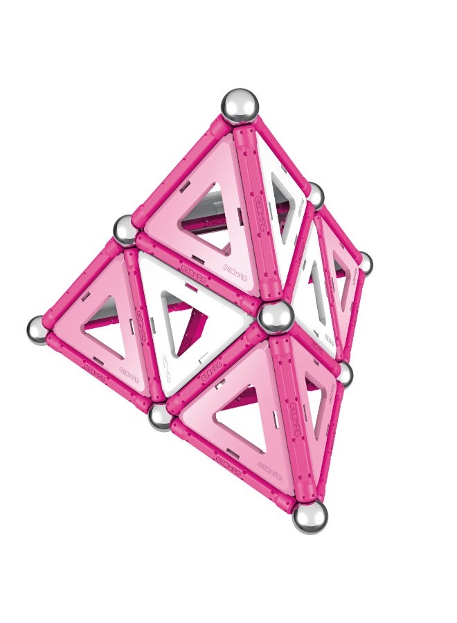 Geomag Pink Panels Magnetic Construction STEM Toy 68pcs