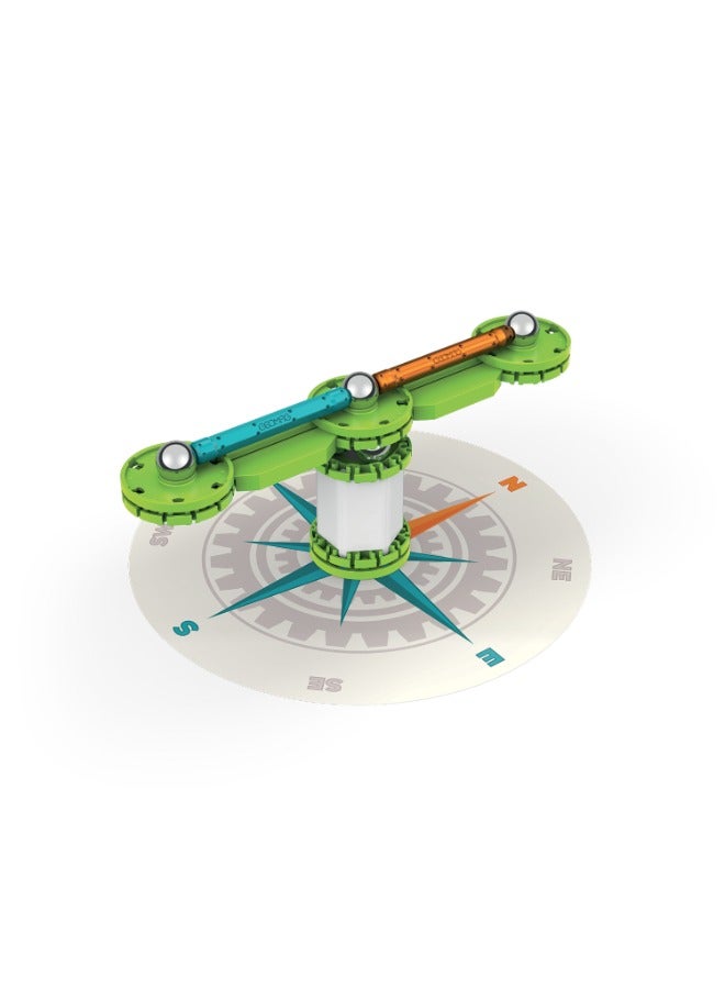 Geomag Mechanics Motion Re Compass 35, STEM & Educational Magnet Toys, Made in Switzerland, 100% Recycled Plastic, Open Ended Toys, Contruction Toys, 7Y+