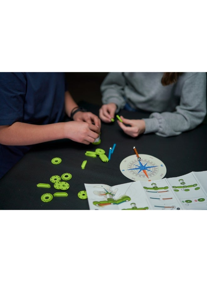 Geomag Mechanics Motion Re Compass 35, STEM & Educational Magnet Toys, Made in Switzerland, 100% Recycled Plastic, Open Ended Toys, Contruction Toys, 7Y+