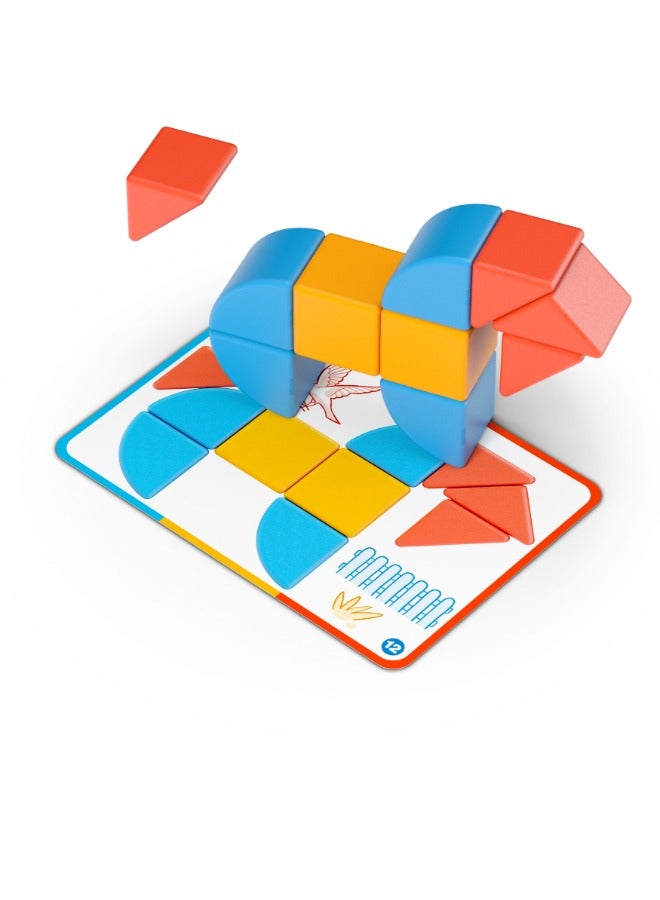 Geomag Magicube Blocks and Cards 16pcs Magnet Toys Building Constructions for Children STEM Creativity Imagination, Recreational Conventional Educational Made in Switzerland