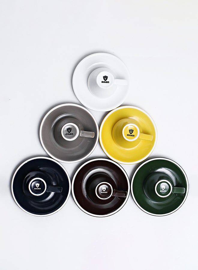 12-Piece Coffee Cup And Saucer Set Multicolour 7.6x6.1x6.3cm