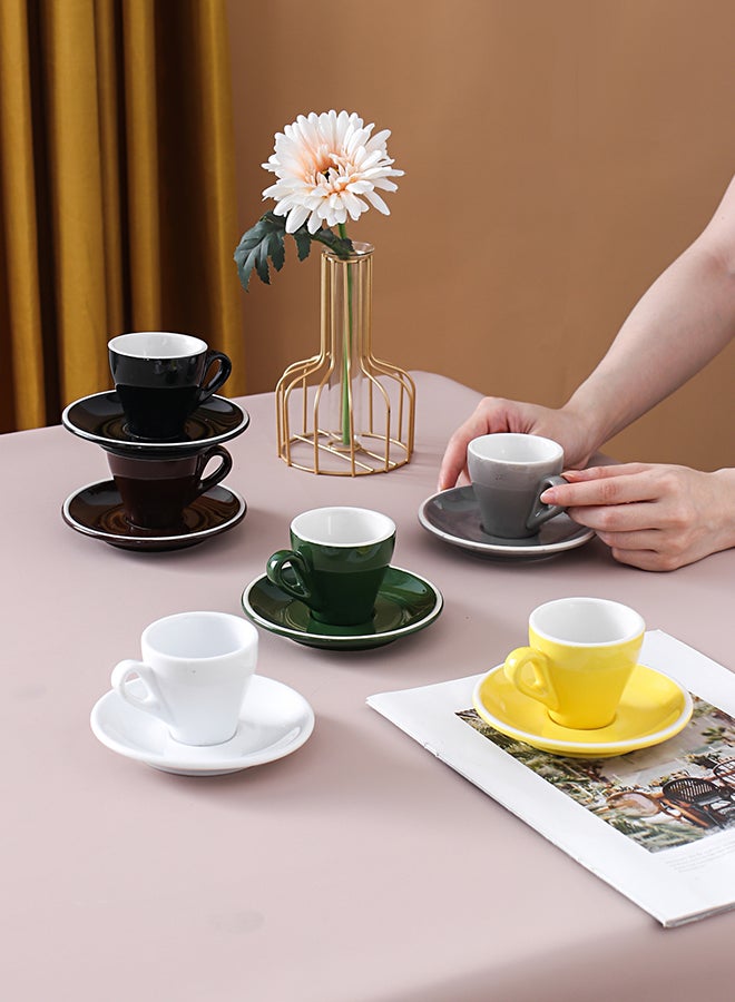 12-Piece Coffee Cup And Saucer Set Multicolour 7.6x6.1x6.3cm