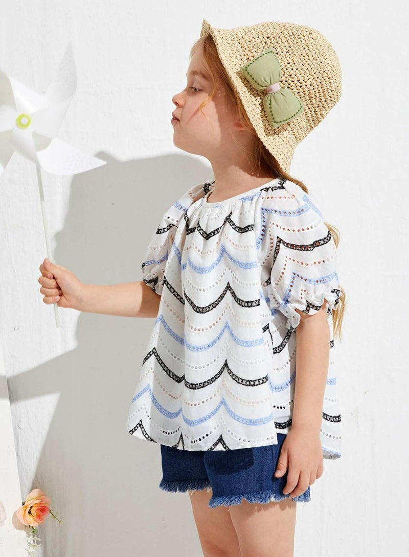 Toddler Girls Wave Striped Schiffy Top