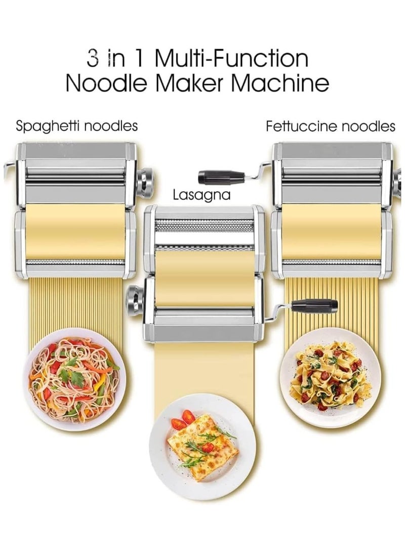 Pasta Maker Machine, 8 Adjustable Thickness Settings, 2 Width Blades for Spaghetti, Lasagna, Ravioli Eco-Friendly, Easy to Use, Space Saving Design Heavy Duty Construction