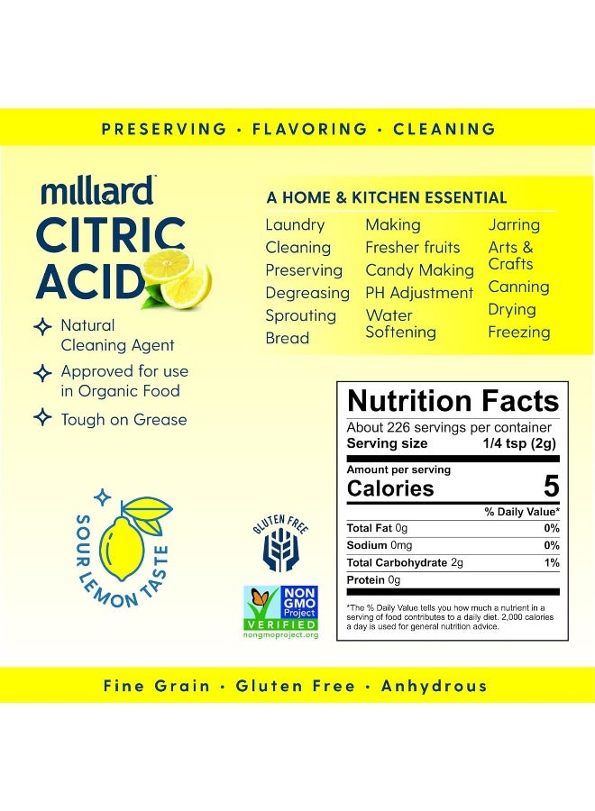 Citric Acid - 100% Pure Food Grade Non-Gmo Project Verified (2 Pound)