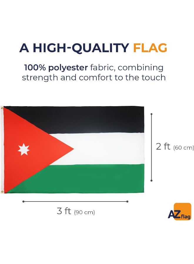 AZ FLAG Jordan Flag 2' X 3' - Jordanian Flags 60 X 90 Cm - Banner 2X3 Ft