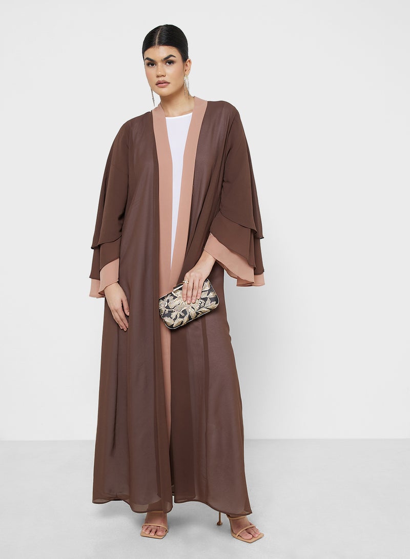 Two Toned Abaya With Sheila