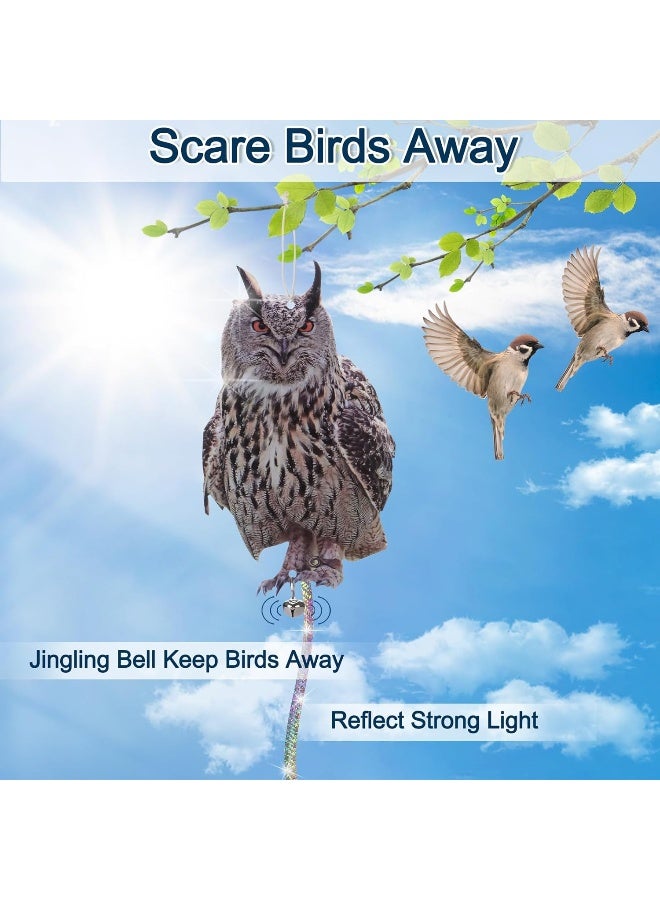 Kungfu Mall 4 Pieces Bird Scare Reflective Hanging Decoration, Effective Bird Control Device With Reflective Tape To Keep Birds Away For Garden Patio Windows Tree