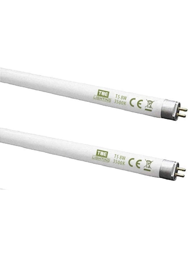 Tbe Lighting  T5 8W Fluorescent Tube Lamps 288Mm - Cfl Bulbs - G5 2-Pin Base Fittings - T5 High Efficiency Lamps, Soft White 3500K (3-Pack)