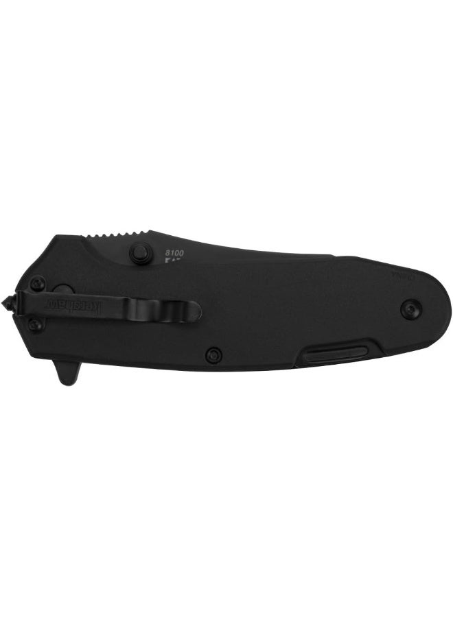 Funxion Emt (8100); Multifunction Folding Pocketknife; 3 Inch Partially Serrated Stainless Steel Blade; Carabiner Clip, Cord Cutter, Screwdriver Tip, Hex Wrench, Glassbreaker Tip, Black