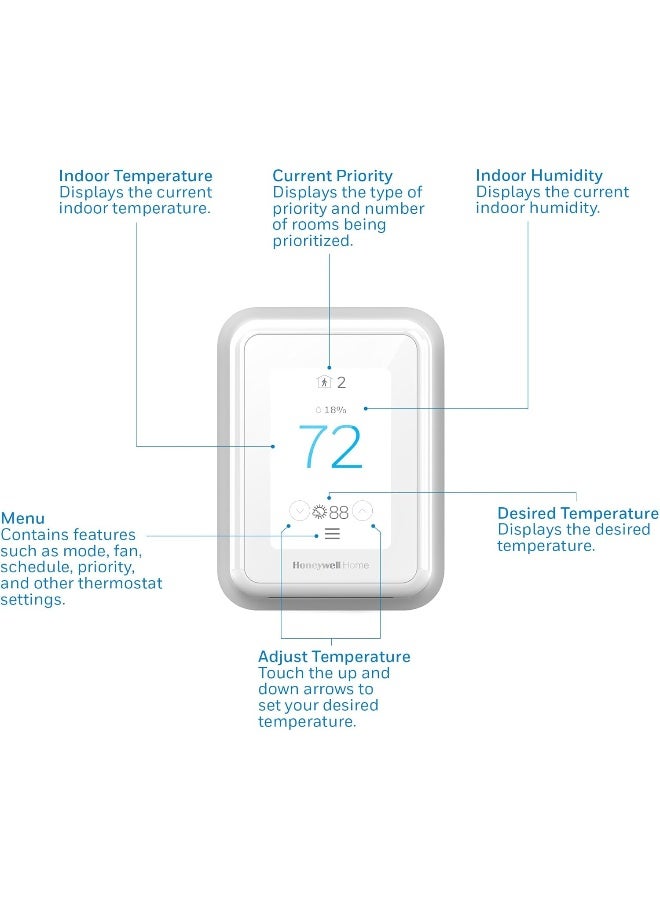 Home T9 WiFi Smart Thermostat, Smart Room Sensor Ready, Touchscreen Display, Alexa and Google Assist