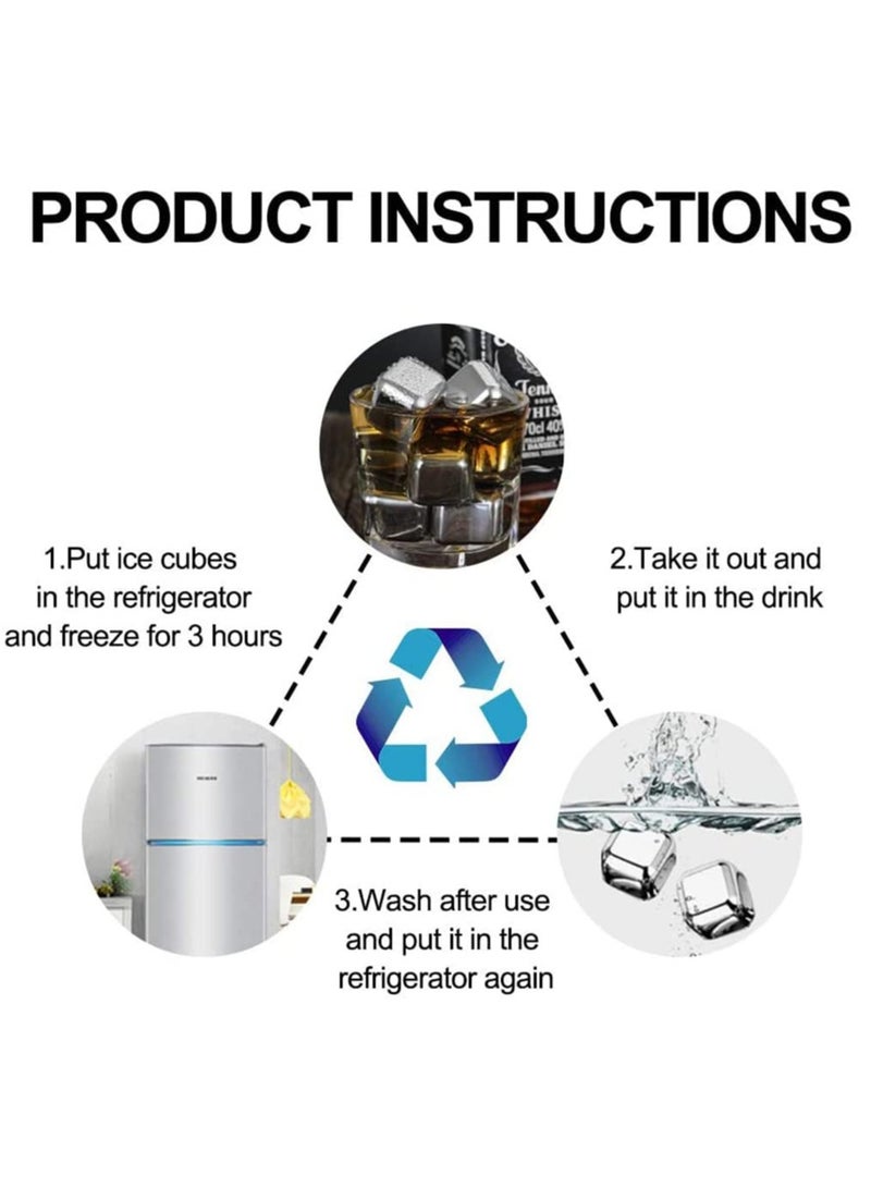 Creative Stainless Steel Ice Cube Reusable Cooling Metal Ice Grains for Drinks No-Dilution Not-melt Cooling Fast Cooler Drinks Cube