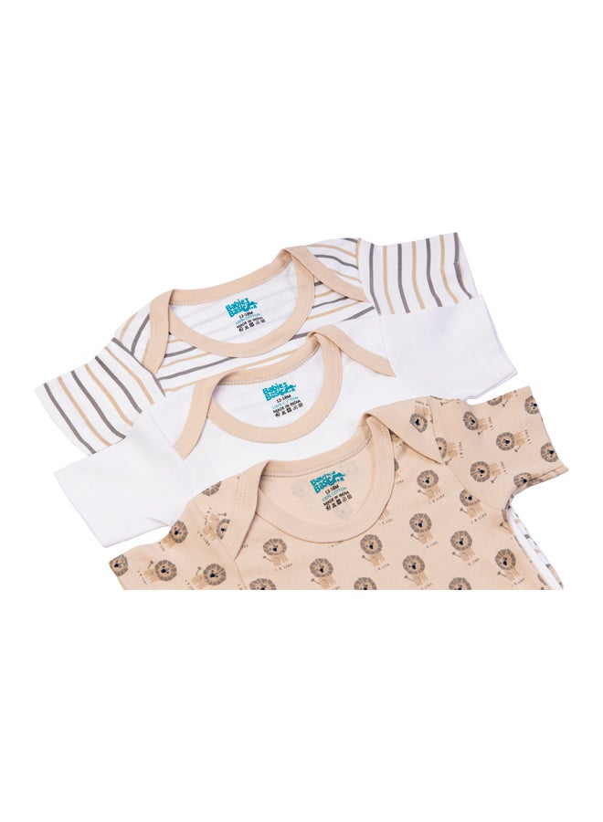 Printed Romper/Bodysuit For Babies - Pack Of 3, Multi Color