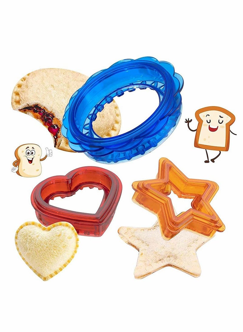 Kids Bento Sandwich Cutter Set, 3 Star-Shaped Non-Crusting Sandwich Makers for Fun Lunches, Perfect for Boys and Girls