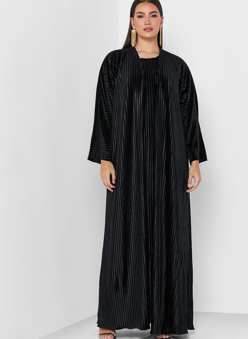 Textured Abaya With Inner & Sheila