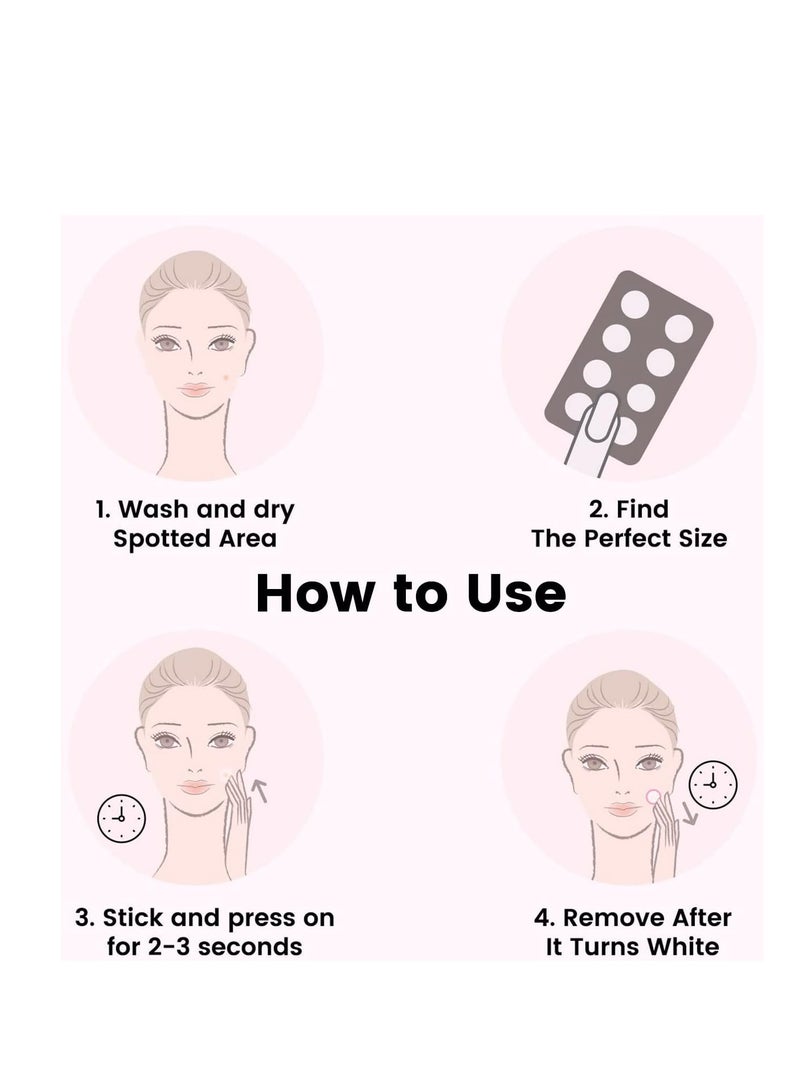 ROSELYNBOUTIQUE Pimples Patches for Face - 300 Counts 4 Sizes Hydrocolloid Acne Patches Fast Absorb