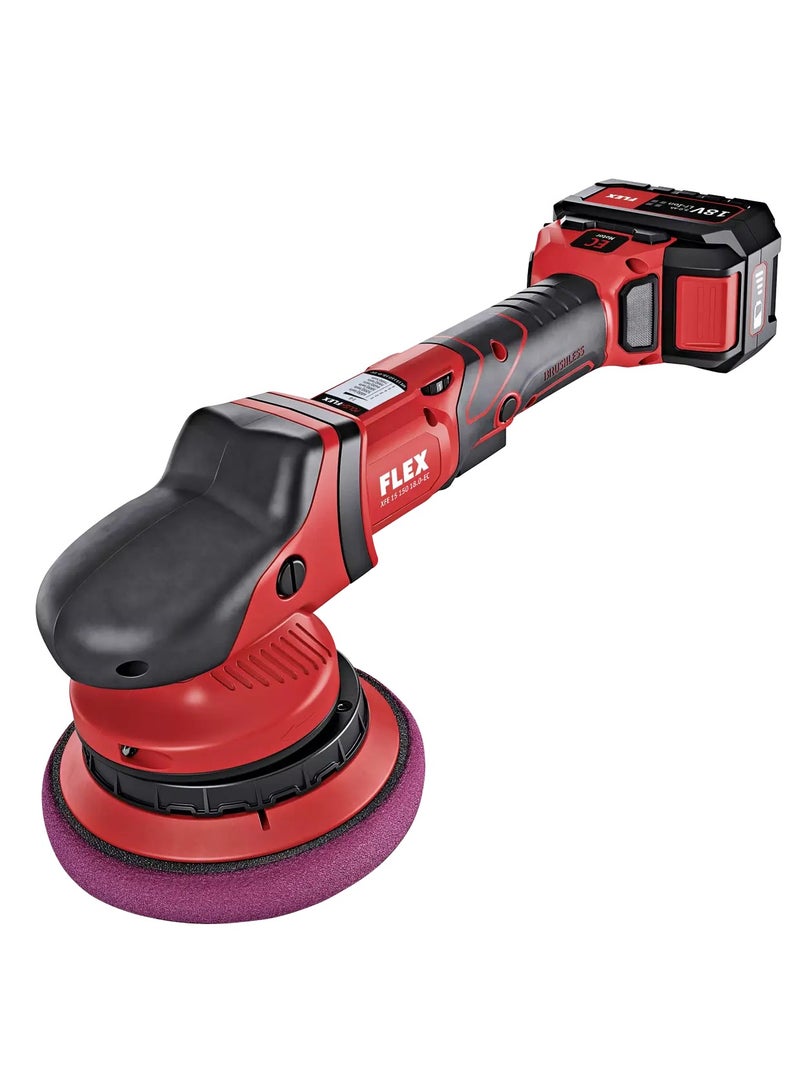 Cordless Roto Random Orbit Polisher Set 150mm, 18.0 V with 2x5.0 Ah Battery, Charger & Case