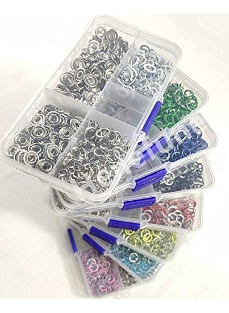 100 Sets 9.5MM Metal Prong Snap Buckle Buttons Clamps Press Fasteners Studs Rivets with Pliers Tool for Baby Child's Clothing+Box - Red