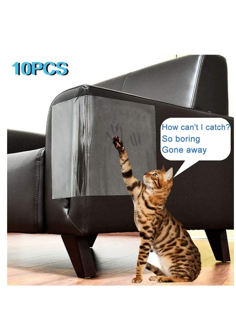 10 Pack Cat Scratch Furniture Protector Tape Safe Effective Deterrent for Sofas Rugs Doors