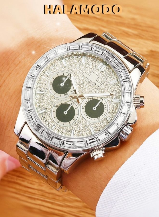 Fashion watch with diamonds