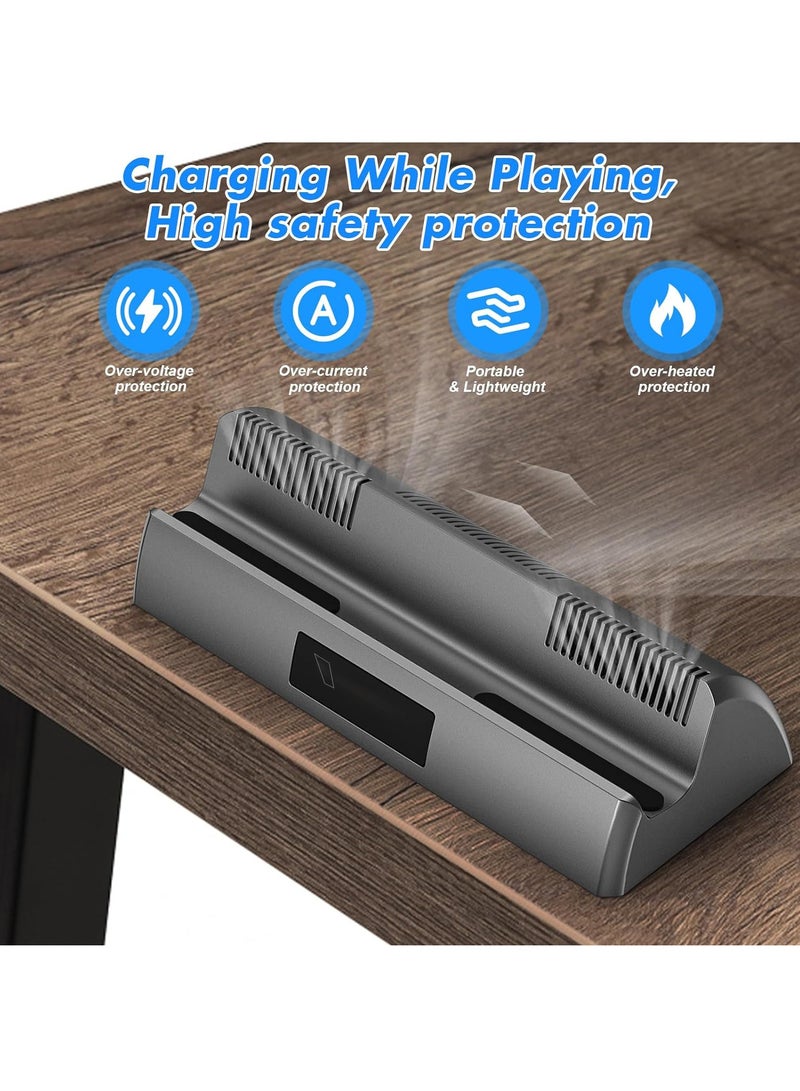 Docking Station for Steam Deck/Rog Ally/Switch/Legion Go/Tablet/Smartphone, Steam Deck Dock Supports 4K@120Hz HDMI Display Output, Steam Deck Docking Station with Gigabit Ethernet and 3 USB 3.0 Ports