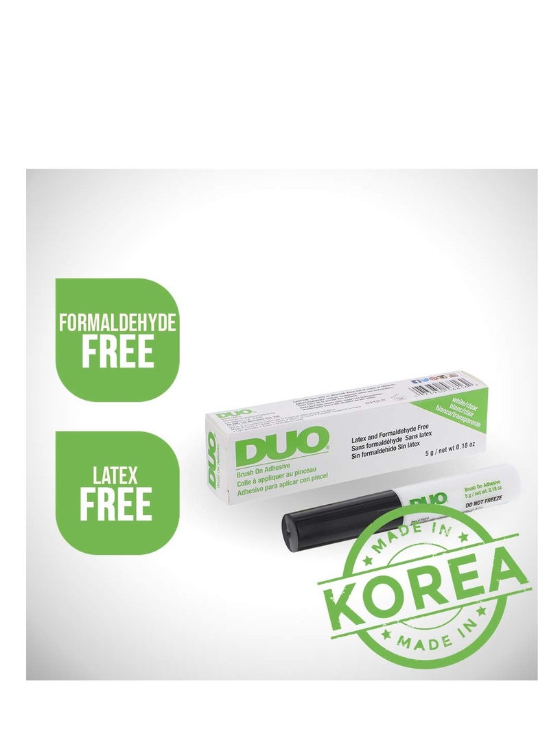 DUO Brush-On Strip Lash Adhesive - Clear, Latex-Free, Long-Lasting Lash Glue with Vitamins A, C & E for Strip & Individual Lashes, 0.18 oz, 1-Pack