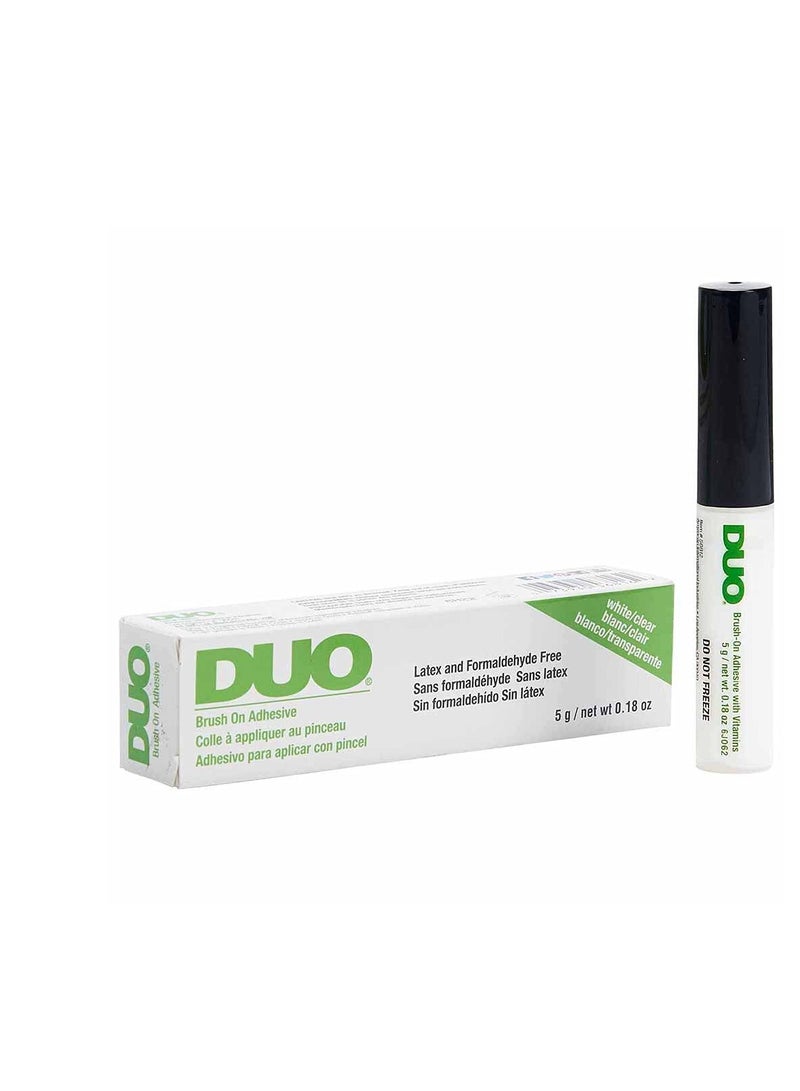 DUO Brush-On Strip Lash Adhesive - Clear, Latex-Free, Long-Lasting Lash Glue with Vitamins A, C & E for Strip & Individual Lashes, 0.18 oz, 1-Pack