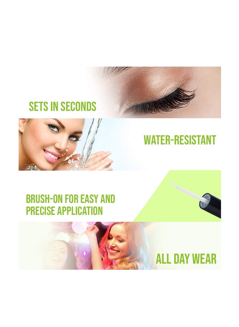 DUO Brush-On Strip Lash Adhesive - Clear, Latex-Free, Long-Lasting Lash Glue with Vitamins A, C & E for Strip & Individual Lashes, 0.18 oz, 1-Pack