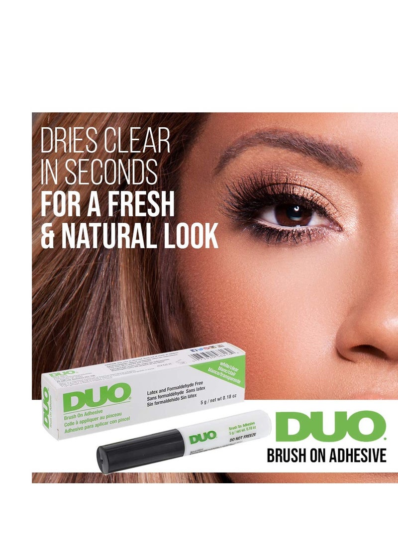 DUO Brush-On Strip Lash Adhesive - Clear, Latex-Free, Long-Lasting Lash Glue with Vitamins A, C & E for Strip & Individual Lashes, 0.18 oz, 1-Pack