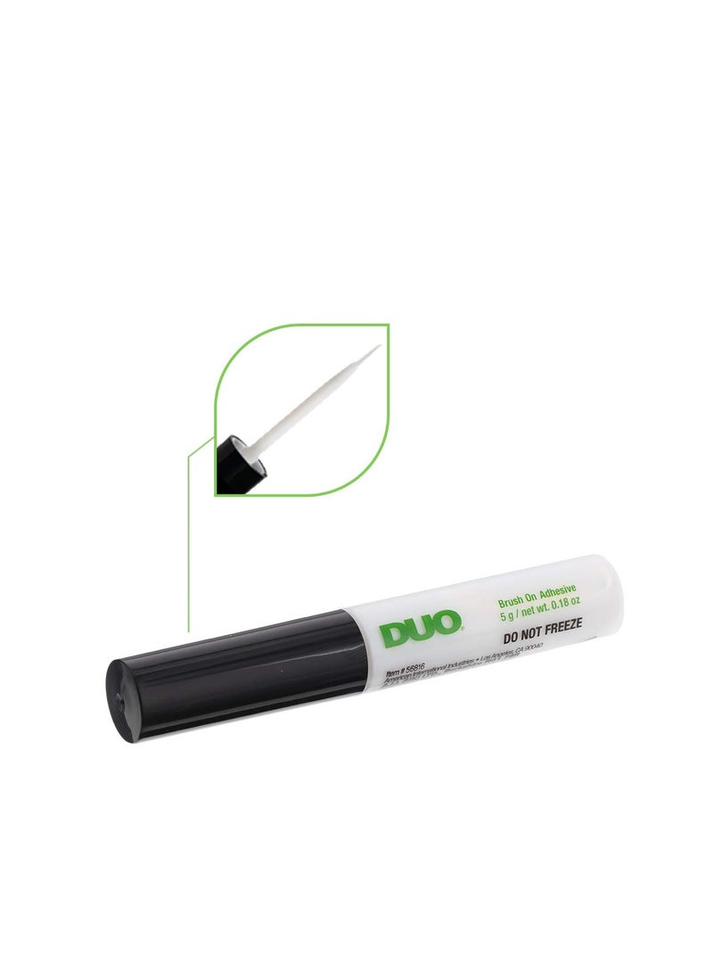 DUO Brush-On Strip Lash Adhesive - Clear, Latex-Free, Long-Lasting Lash Glue with Vitamins A, C & E for Strip & Individual Lashes, 0.18 oz, 1-Pack