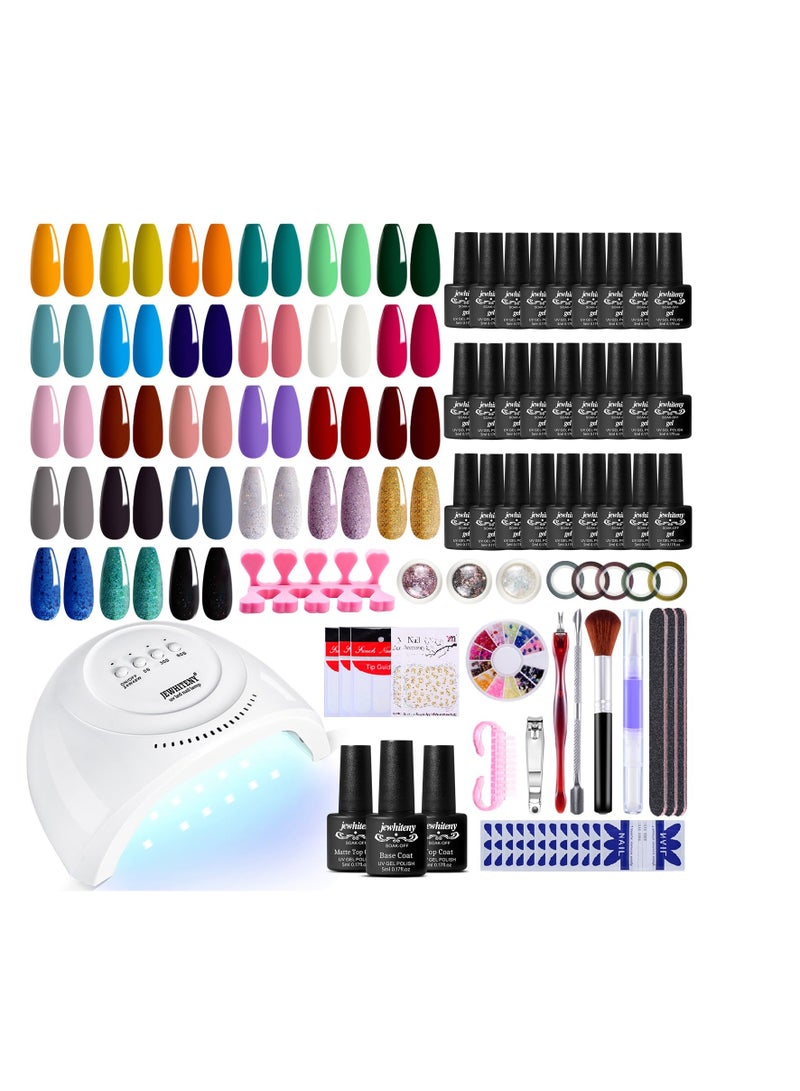 27 Colors Gel Nail Polish Kit with U V Light, 120W U V LED Nail Dryer Lamp Curing Gel Nail Polish Set Popular Gel Nail Polish Set DIY at Home, Nail Manicure Tools