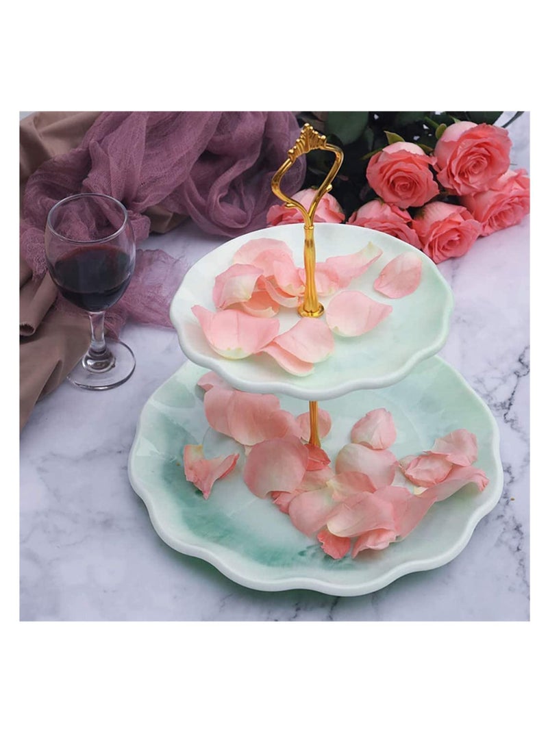 2 Tier Cake Stand Resin Tray Molds, Epoxy Resin Casting Mold with 2Pcs Crown Brackets, DIY Silicone Mold for Making Cupcake Dessert Platter Serving Stand, Silicone Cake Resin Tray Mold (Round)