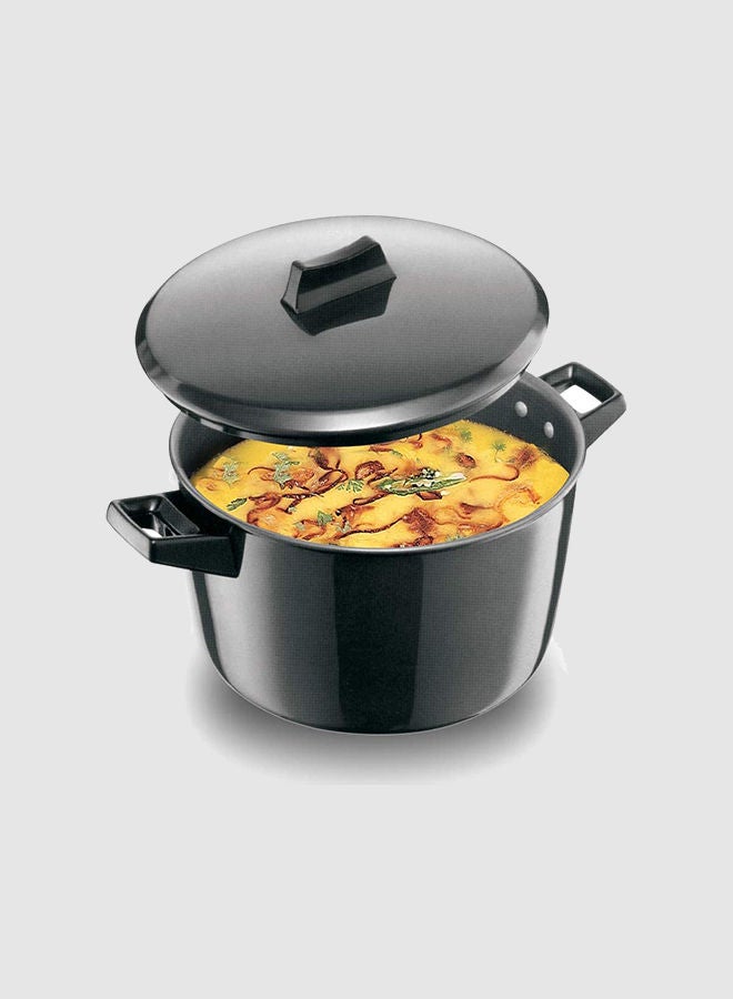 Futura Hard Anodised Cook N Serve Stewpot With Lid Black 5 Liter