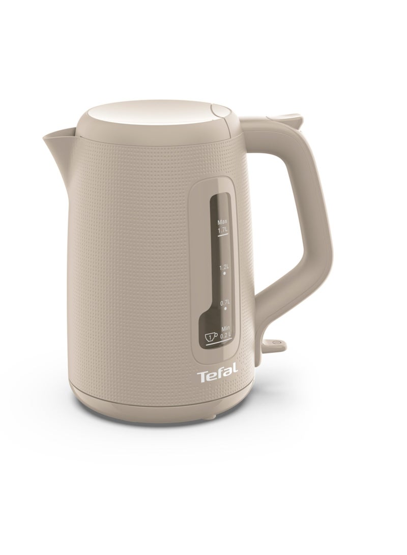 1.7 L Kettle |Modern Design|One-Cup Indicator|One-Handed Opening|Easy to Clean|Removable Anti-Scale Filter|360° Rotational Base|Auto-Off|15-Year Repairability|2 Years Warranty 1.7 L 1 W KO2M0B27 Grey