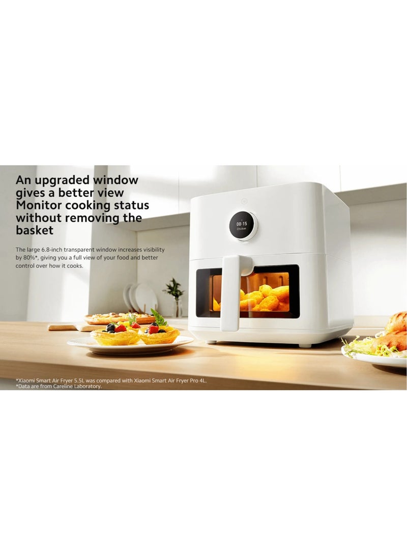 Smart Air Fryer 5.5L | Ntc Smart Temperature | 1600W High Power Efficient Roasting At 220°C |40–220°C With The 24H Timer | App Control | White 5.5 L 1600 W MAF15 | BHR8239GB White