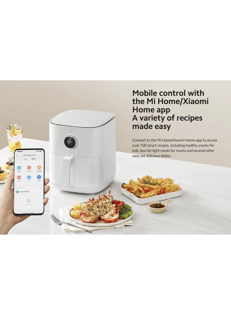 Smart Air Fryer 4.5L | Air Frying, Grilling, Baking, Defrosting, Fermentation | 40–200°C Wide-Range Temperature Range |360° Convection Heating | Flip-Free Cooking | App Control | White 4.5 L 1500 W MAF14 | BHR8235GB White