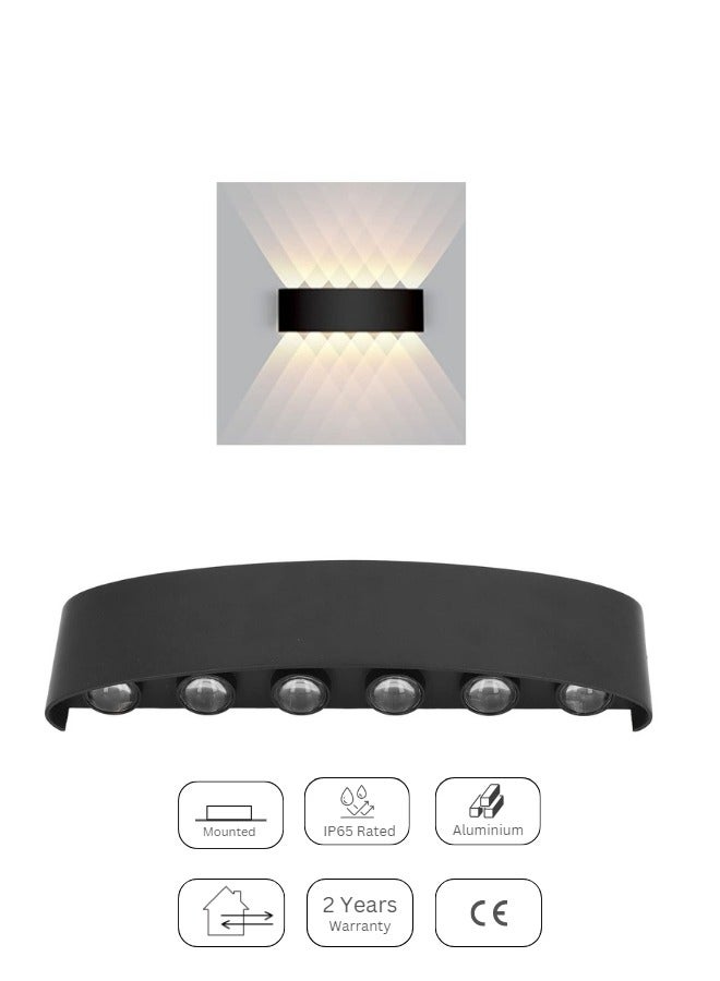 Modern 12W LED Wall Light Black