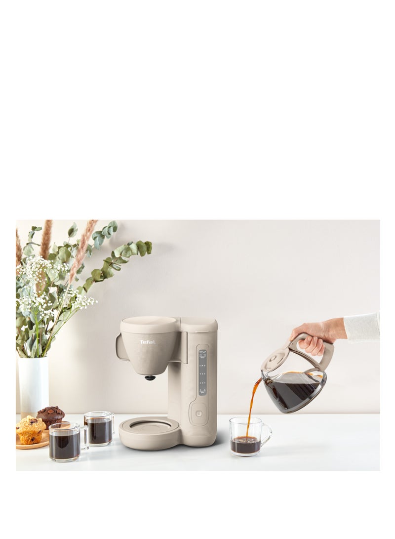 Filter Coffee Machine | Morning 1.25 L Filter Coffee Maker with Permanent Filter | Swivel Filter Holder with Ergonomic Handle | Large Water Tank | 2 Years Warranty 1 W CM2M1B27 Grey