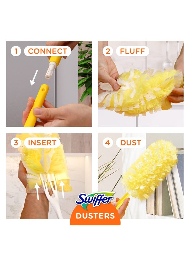 Dusters Heavy Duty Extender Starter Kit Ceiling Fan Duster 13 Piece Set 1 Handle 12 Dusters