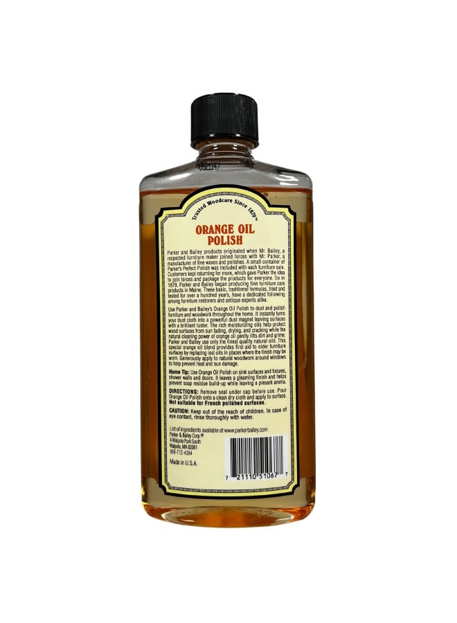 Parker And Bailey Orange Oil Polish - Natural Orange Scented Wood Cleaner And Furniture Polish Cleans Renews Restores And Rejuvenates Wood Surfaces Protects From Drying Or Cracking Shiny Finish 16Oz