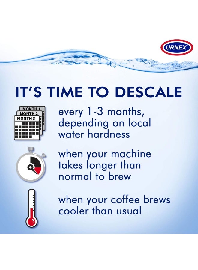 Urnex Dezcal Coffee And Espresso Machine Descaler Activated Scale Remover 900G Bottle Fast Effective Descaling Of Boilers And Heating Elements Faucets Spray Heads Milk Systems
