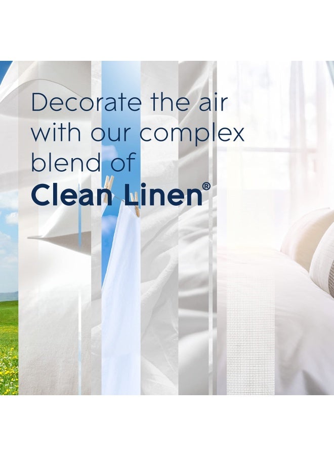 Plugins Scented Oil Starter Kit Plug In Air Freshener And Refills Clean Linen 1 Warmer 5 Refills 3.35 Fl Oz Pack Of 5