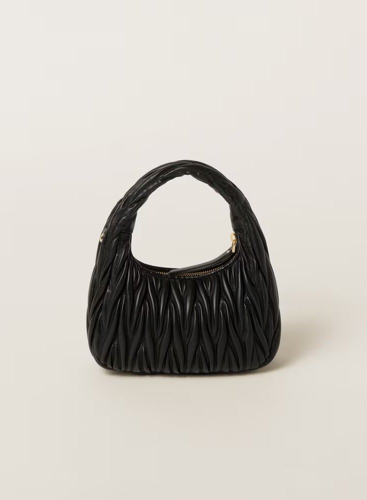 MIU Wander quilted nappa leather hobo Crossbody Shoulder Bag