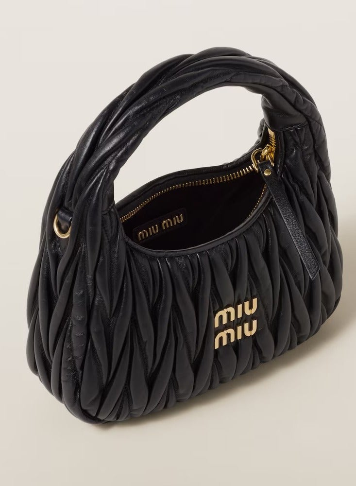 MIU Wander quilted nappa leather hobo Crossbody Shoulder Bag