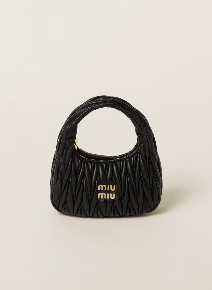 MIU Wander quilted nappa leather hobo Crossbody Shoulder Bag