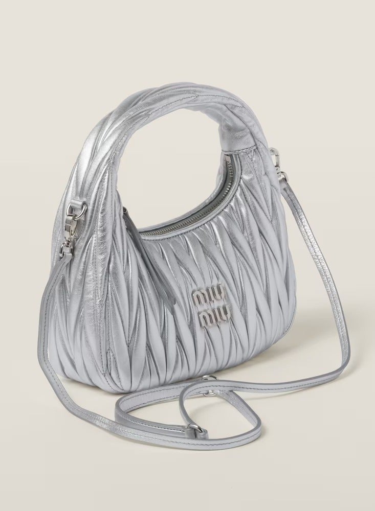 MIU Wander nappa leather hobo Shoulder Bag