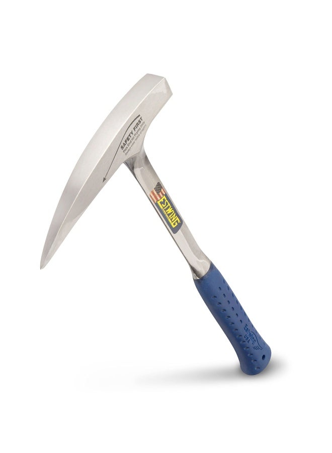 Rock Pick - 22 Oz Geological Hammer With Pointed Tip And Shock Reduction Grip - E3-23Lp Blue